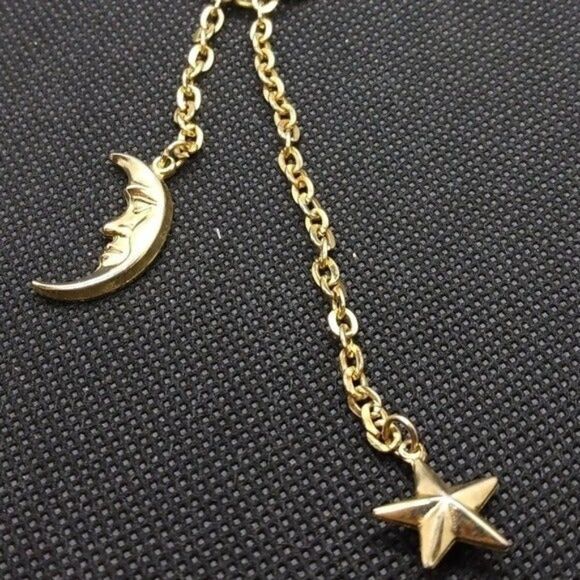 Starry midnight moon gold necklace - Picture 2 of 3